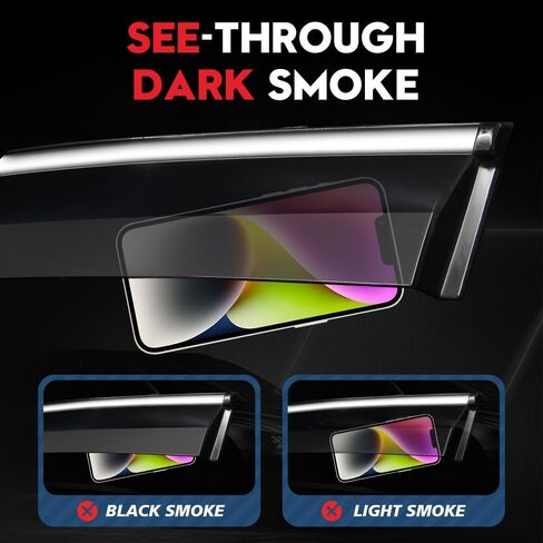 ملحقات شاحنة واقيات المطر داخل القناة من VEHICODE لسيارة Toyota Tacoma Double Cab 2016-2023 2022 2021 2020 2019 2018 2017، أقنعة النافذة الجانبية منحرفة لظل الرياح داخل التركيب (4 عبوات) in Kuwait