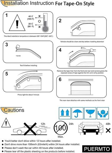 Wensdy 4Pcs Side Window Wind Deflector,Outside Mount Tape-On Sun Rain Guards Set Window Visor fit for 2002-2006 Mitsubishi Lancer Sedan (Sedan Only) 94229 in Kuwait