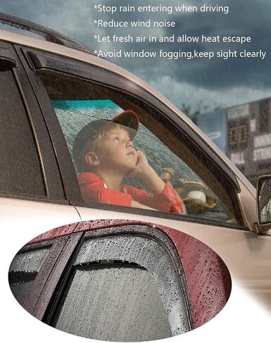 Wensdy 4Pcs Side Window Wind Deflector,Outside Mount Tape-On Sun Rain Guards Set Window Visor fit for 2002-2006 Mitsubishi Lancer Sedan (Sedan Only) 94229 in Kuwait