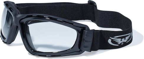Global Vision Trip Motorcycle Goggles Black Frames with Clear Lenses in Kuwait