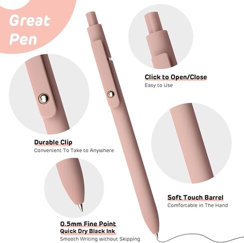 5 Pcs Auroral Retractable Gel Ink Pens,Asthetic Pens Black Ink 0.7mm Fine Point Smooth Writing,Cute Gel Pens For Journaling Note Taking Office School Supplies (A-Auroral) in Kuwait