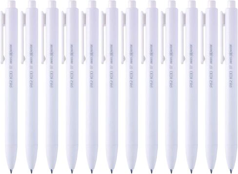 ParKoo Retractable Gel Pens: 12ct Black Ink 0.7mm Fine Point Tip White Pen, Quick Dry Smooth Writing Pens for Journaling Note Taking Sketching No Bleed & Smear in Saudi Arabia