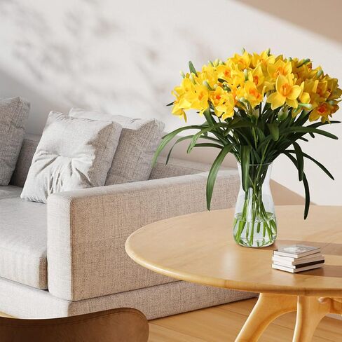 10PCS Artificial Flowers with Vase, Faux Silk Tulip Flower Artificial Flowers Bouquet in Glass Vase, Faux Flower Arrangement with Vase Suitable for Home Office Decoration, Dining Table Centerpiece in Saudi Arabia