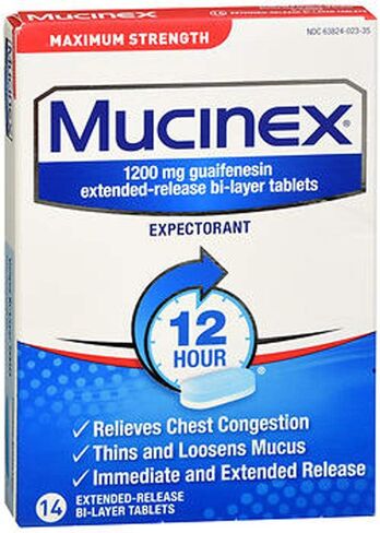 Mucinex Maximum Strength 12-Hour Chest Congestion Expectorant Tablets, 14 Count (Pack of 3) in Kuwait