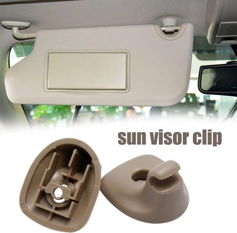 قطعتان من مشبك تثبيت واقي الشمس لدعم 2011-2014 Dodge Avenger 1GW25HL1AA بديل لـ 2011-2015 Chrysler 200 مشبك تثبيت واقي الشمس (بيج) in Saudi Arabia