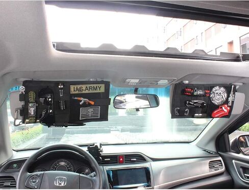 لوحة قناع WYNEX Car MOLLE، منظم واقي الشمس التكتيكي - مناسب لمعظم المركبات والشاحنات - مع أشرطة مطاطية MOLLE in Kuwait