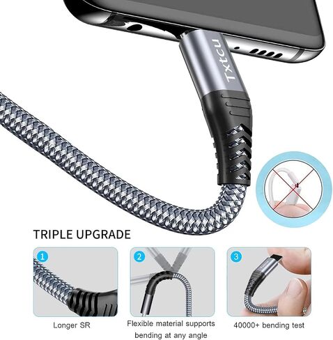 USB C to Micro USB Cable 3.3ft, USB Type C to Micro Cable Braided USB C to Micro Charger Cable Android Charging Cord Dast Sync Compatible for Samsung Galaxy S7/S5/J7/J3,LG,PS4,Kindle,Camera,GPS in Saudi Arabia