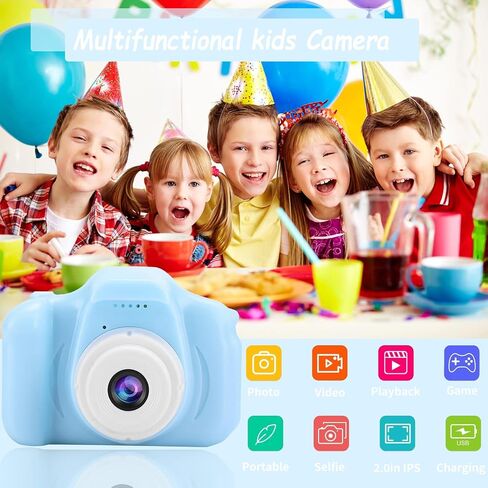 Kids Camera, Digital Video Camera 2.0in TFT Color Screen Children Creative DIY Camcorder for Childrens Boys Girls Birthday/Christmas/New Year Toy Gifts (Blue) in Saudi Arabia