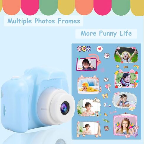 Kids Camera, Digital Video Camera 2.0in TFT Color Screen Children Creative DIY Camcorder for Childrens Boys Girls Birthday/Christmas/New Year Toy Gifts (Blue) in Saudi Arabia