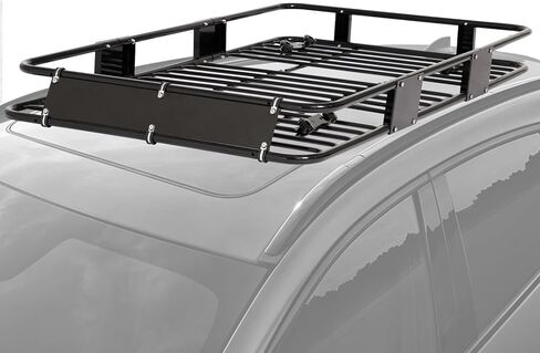 حامل سقف LEISU مقاس 63 بوصة × 40 بوصة × 6 بوصة، حامل بضائع عالي التحمل على السطح مع غطاء شحن مقاوم للماء، سلة شحن عالمية لرف السقف لسيارات الدفع الرباعي والشاحنات والسيارات in Kuwait