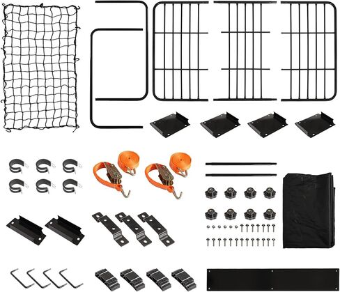 حامل سقف LEISU مقاس 63 بوصة × 40 بوصة × 6 بوصة، حامل بضائع عالي التحمل على السطح مع غطاء شحن مقاوم للماء، سلة شحن عالمية لرف السقف لسيارات الدفع الرباعي والشاحنات والسيارات in Kuwait