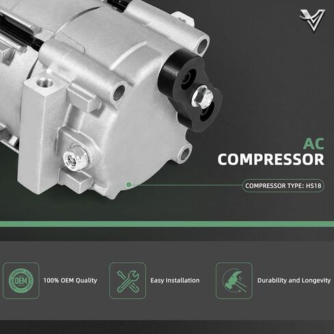 ضاغط تيار متردد HS18 - 8 بكرة متوافقة مع دودج رام 2500/3500/4000/4500/5500، 5.9 لتر/6.7 لتر، l6، 2005-2010# استبدال CO10902C 55111411AA 55111411AC 55111411AD 55111411AE محركات الديزل in Saudi Arabia