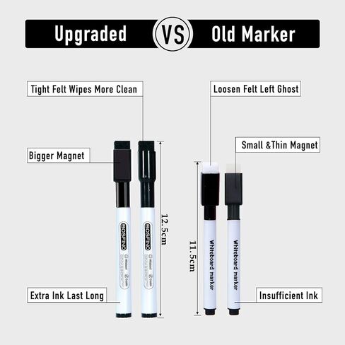 لوحة مسح جافة صغيرة من DumanAsen، مجموعة سبورة بيضاء مغناطيسية مقاس 12 × 16 ولوحة الفلين للجدار، مجموعة سبورة بيضاء محمولة للمنزل والمكتب، تتضمن علامات وممحاة وسلك وأدوات تعليق in Kuwait