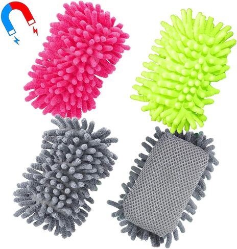 4 Pieces Microfiber Whiteboard Eraser Magnetic Dry Erase Eraser Washable Microfiber Shag Eraser Whiteboard for Chalk, Classroom and Office (Rose Red, Green, and Gray) in Kuwait