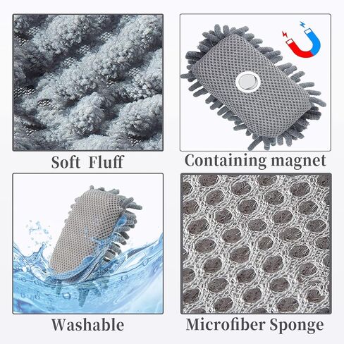 4 Pieces Microfiber Whiteboard Eraser Magnetic Dry Erase Eraser Washable Microfiber Shag Eraser Whiteboard for Chalk, Classroom and Office (Rose Red, Green, and Gray) in Kuwait