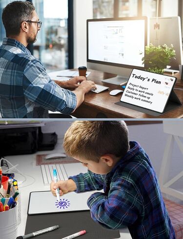 Portable Dry Erase Board,Magnetic Small White Board with Stand,Desktop Whiteboard Notebook with Pu Leather Cover,Reusable Double-Sided Wipe Board for School Office Home 11.8"X 7.8"(Black) in Saudi Arabia