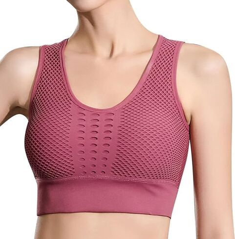 4 Pack Women Breathable Sports Bra Sexy Mesh Top Push Up Gym Fitness Underwear Female Seamless Yoga Bra in Saudi Arabia