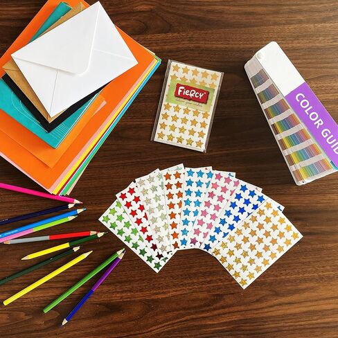 8 Colors Glitter Star Stickers, 1280 Package 0.6 inch (1.5 cm) Foil Star Self-Adhesives Labels on Sheet, Star Shape Reward Stickers for Kids Behavior in Saudi Arabia