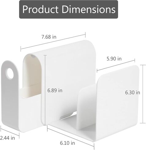 Desk Organizer Office Organization and Desktop Storage, Vertical Magazine File Holder for Desk White, 4 Compartment Stationary Pen Organizer in Saudi Arabia