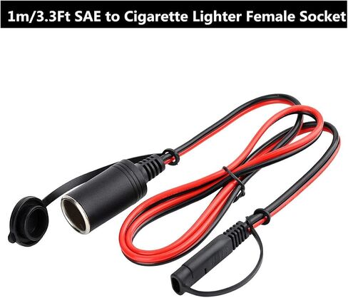 Car Cigarette Lighter Plug to SAE Quick Disconnect Adapter Extension Charging Cable 3.3 FT/16A Heavy Duty Power Supply CordCar Cigarette Lighter Plug (Female Socket) in Saudi Arabia