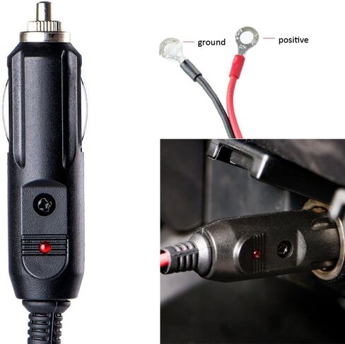 Camecho Car Cigarette Lighter Adapter Power Plug/Aux Socket Plug Connector 15A Male 12V for Vehicle Backup Camera System/Air Pump/Electric Cup with 1.65FT Extention Cable in Saudi Arabia