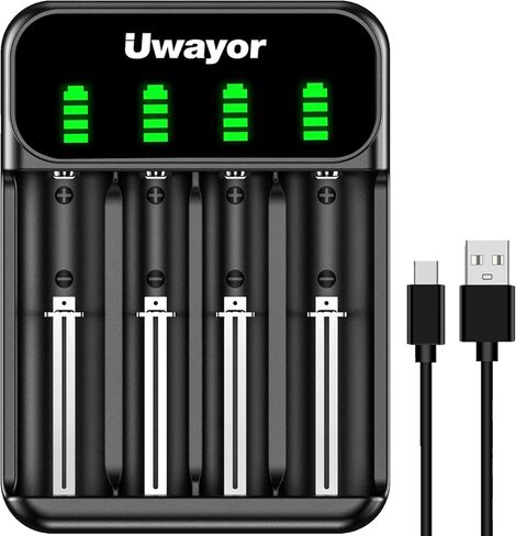 18650 شاحن بطارية 4 فتحات العالمي LED عرض شاحن بطارية ل 21700 20700 22700 26650 22650 26700 18350 18650 17650 17670 16340 3.7 فولت بطارية ليثيوم أيون قابلة للشحن in Kuwait