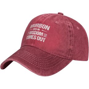 Funny Hat Bourbon Goes in Wisdom Comes Out Hat for Men Dad Hats Graphic Cap in Kuwait
