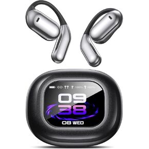 Open Ear Bluetooth 5.4 Earbuds -Bone Conduction Headphones 2025 New Intelligent Touch Screen Ultra Comfy Over The Ear Bluetooth Earbuds with Earhooks IPX7 Waterproof for Exercise 9