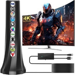 2025 TV Antenna Indoor,Antennas for Smart TV with Amplifier Signal Booster,HDTV Antenna for Local Channels 1000+ Miles Range,Digital Antenna Supports 4K 8K 1080p All TVs-Outdoor Antena 25FT Coax Cable