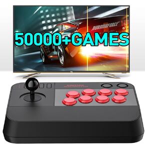 Kinhank Super Console Arcade Game Console,Arcade Stick X3 with 50000+ Game,360° 3D Joystick,Retro Game Console with 3 System,Compatible with PC/Android Phone/Raspberry Pi,Turbo,Custom Buttons