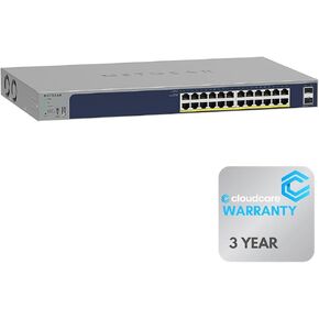 NETGEAR GS724TP Pro Switch | 24-Port Smart Rack-Mountable | PoE+ 190W | 2 x Gigabit SFP | Cloud Care's 3-Year Warranty SupportPlus Included