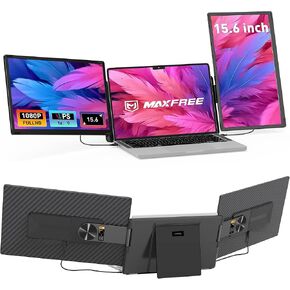 Laptop Screen Extender Triple Monitor,15.6" FHD 1080P IPS 120% sRGB Travel Extra Screen,Compatible with Wins Mac Chrome Dex,Portable Monitor for Laptop 13-17"