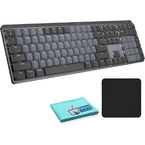 Logitech MX Mechanical Wireless Keyboard Bundle with Mouse Pad, Fiber Cloth