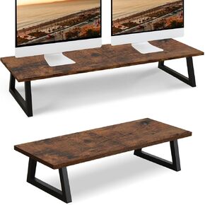 TEAMIX 31.5 inch+24 inch Monitor Stand for Desk, Sturdy TV/Screen/PC/Printer/Laptop Riser,Computer Shelf with Storage TV Holder for Home Office