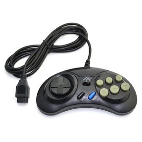 2Pcs Game Controller For Sega Genesis Handle Gamepad For Sega Md Game Accessories Bring Turbo And Slow Function Black