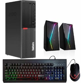 Lenovo M920S Windows 11 Desktop Computer | 16GB RAM + 500GB SSD | Intel i5-8500 | 16GB RAM + 500GB SSD | WiFi 6 AX200 + BT | 22" LCD | RGB Keyboard/Mouse + Speakers | Home or Office PC (Renewed)