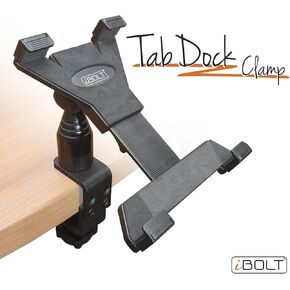 Clamp tabdock clamp- Highted C-Clamp Mount لجميع أقراص 7 "- 10" (iPad ، Nexus ، Tab Samsung) للمكاتب ، الجداول ، الكراسي المتحركة ، العربات ، إلخ: رائعة للمنازل والمدارس والمكاتب والستشايا