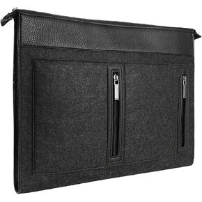 12+ Inch Leather Felt Tablet Sleeve Case for Galaxy Tab S10+/S9+/S9 FE+/A9+/S8+/S7 Plus, Galaxy Tab S9 FE S8 S7