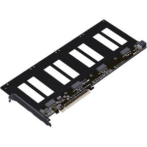 JMT ADT-R37 PCIe5.0x16 to 4-Port U.2/EDSFF Hard Disk Split Card 4x128Gbps 1 to 4 Expansion Adapter Compatible with Gen3/Gen4/Gen5 (R37A 4.0, to 4* U.2)