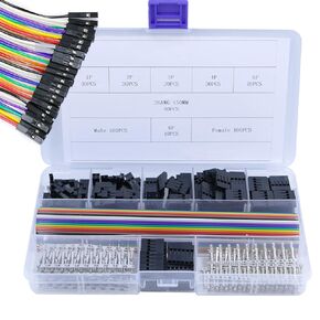 مجموعة موصل 360pcs مع DuPont2.54mm 1-6pin موصل الإسكان والذكور/الإناث محطة تجعيد 40pin 26awg سلك 5.9in