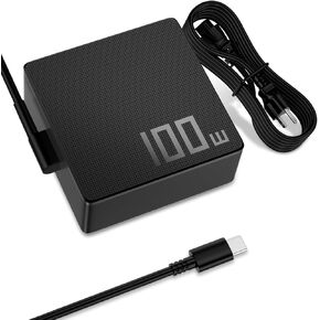 USB C Laptop Charger 100W ، USB-C Charger PD Fast Charging for Asus Rog Flow Acer HP Lenovo Thinkpad MacBook Computer Tablet Chargers Type C Cord Power Supply Fit 15W 45W 27W 65W 100W