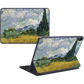 MightySkins Skin Compatible with Apple iPad Pro Smart Keyboard 12.9" (2018) - Wheatfield with Cypresses - Protective, Durable and Unique Vinyl Decal wrap Cover - Easy to Apply - Made in The USA