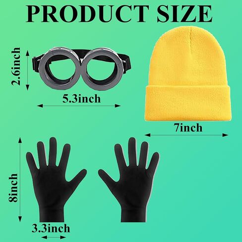 SECBOO Men's Cosplay Accessory Steampunk Goggles Glasses Punk Sunglasses Yellow Beanie Knit Hats Black Gloves Halloween Christmas Decoration in Saudi Arabia
