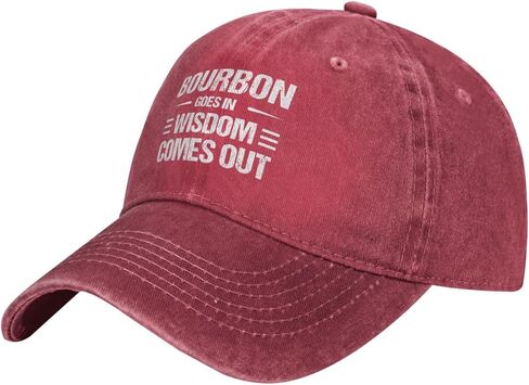 Funny Hat Bourbon Goes in Wisdom Comes Out Hat for Men Dad Hats Graphic Cap in Kuwait