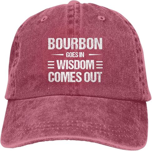 Funny Hat Bourbon Goes in Wisdom Comes Out Hat for Men Dad Hats Graphic Cap in Kuwait