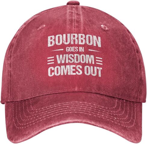 Funny Hat Bourbon Goes in Wisdom Comes Out Hat for Men Dad Hats Graphic Cap in Kuwait