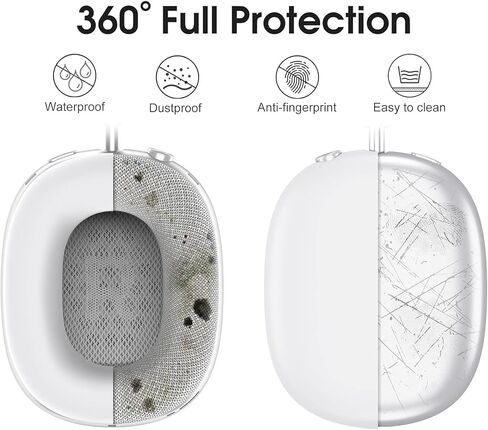 Silicone Case Cover for AirPods Max Headphones, Ear Pad Case/Ear Cups/Headband Cover for AirPods Max USB-C (2024), Anti-Scratch Accessories Silicone Protector for Apple Headphone, White in Saudi Arabia
