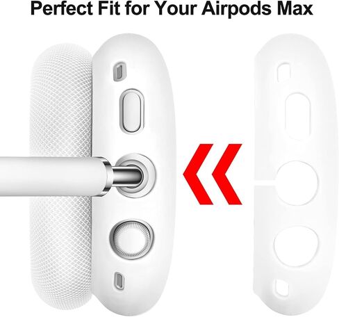 Silicone Case Cover for AirPods Max Headphones, Ear Pad Case/Ear Cups/Headband Cover for AirPods Max USB-C (2024), Anti-Scratch Accessories Silicone Protector for Apple Headphone, White in Saudi Arabia