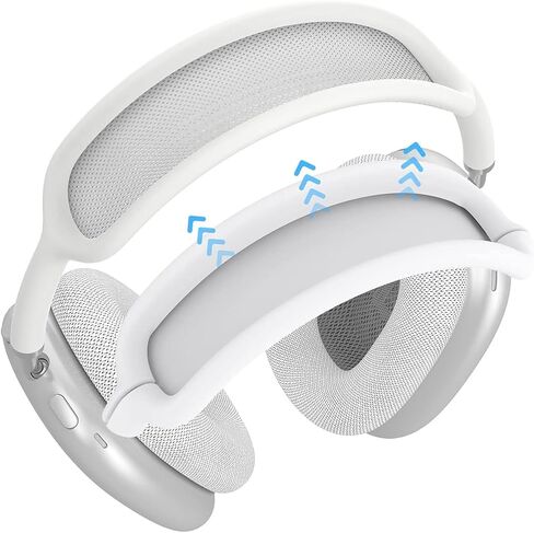 Silicone Case Cover for AirPods Max Headphones, Ear Pad Case/Ear Cups/Headband Cover for AirPods Max USB-C (2024), Anti-Scratch Accessories Silicone Protector for Apple Headphone, White in Saudi Arabia