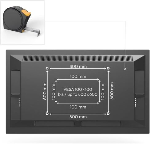 HAMA FISTER TV WALL MOUNT لضمان 10 سنوات (MOUNT WALL TV TV FLAT ، 75 كجم كحد أقصى ، قوي ، لشاشات LCD/LED/OLED/PLASMA من 81 سم إلى 191 سم (32 إلى 75 ") ، Vesa Max 400 × 400) أسود in Kuwait